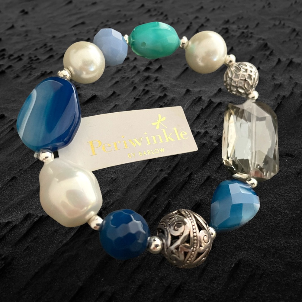 Periwinkle by Barlow multi stone stretch bracelet
